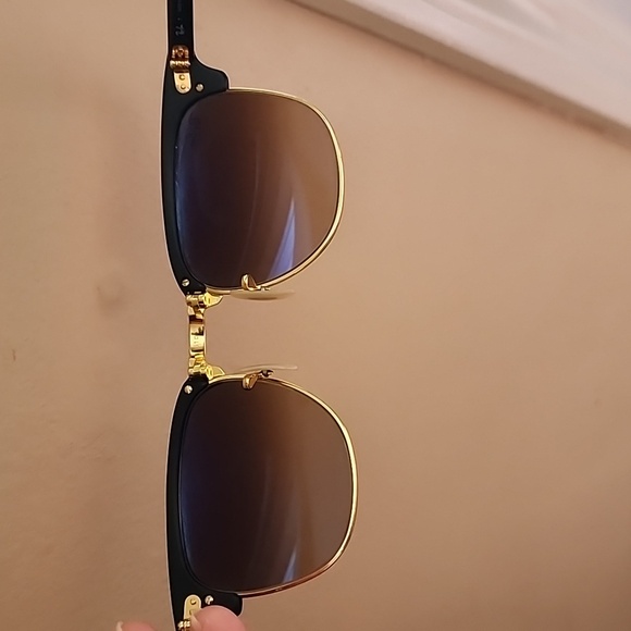 Ray-ban Clubmaster Folding Blue Mirrored Lenses Gold - Picture 4 of 11